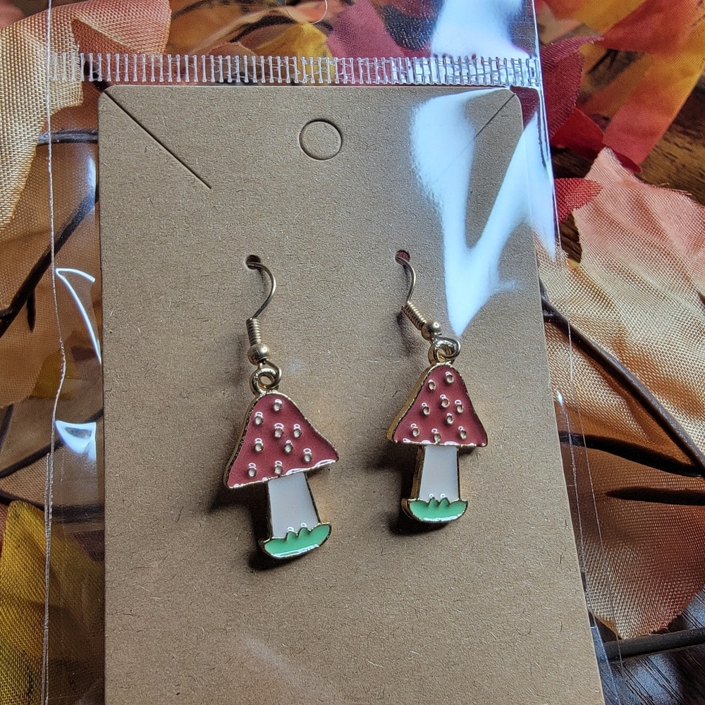 🍁8 Final!! Mushroom Earrings Fall Earrings